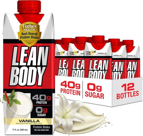 Miniatura 16 de Lean Body Batido de proteínas listo para beber, 40g de proteína, mezcla de suero, 0 azúcar, sin gluten, 22 vitaminas y minerales