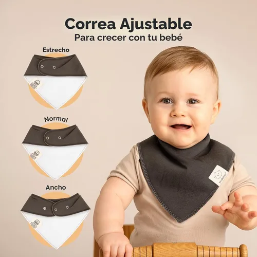 Miniatura 3 de KeaBabies Paquete de 8 baberos orgánicos tipo bandana para bebés para niños y niñas, baberos triangulares súper absorbentes para babear y dentición