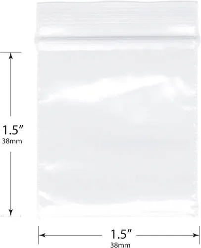 Miniatura 2 de Plymor 1.5 x 1.5 pulgadas (caja de 1,000), bolsas de plástico con cierre de cremallera de 2 mil