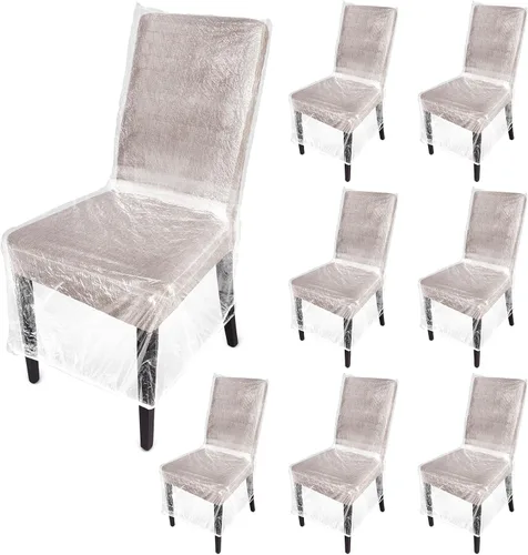 Miniatura 8 de Remagr 4 fundas de plástico para sillas de comedor, protectores transparentes e impermeables, para asientos de 21 x 20 pulgadas