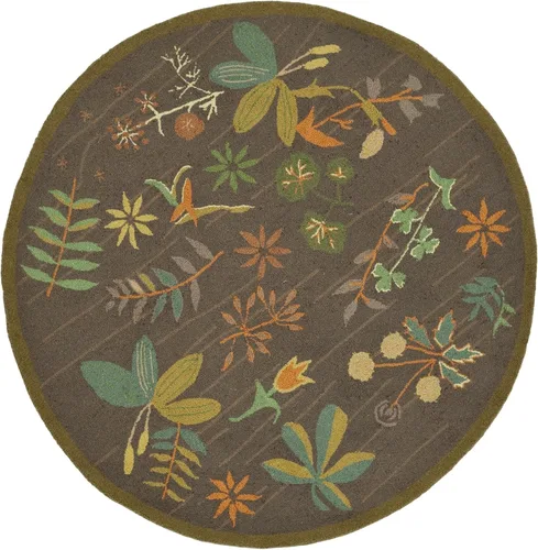 Martha Stewart x SAFAVIEH - Colección de alfombras de área, redondas, ramitas, lana hecha a mano, ideal para sala de estar, dormitorio, oficina,