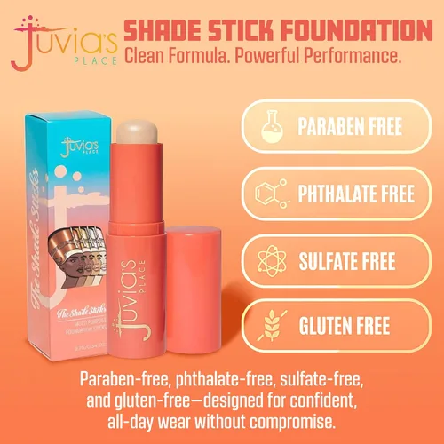 Miniatura 5 de Juvia's Place The Shade Stick Foundation Aberdeen - Muy ligera con matiz neutro para tonos de piel claros a claros, cobertura para base, corrector