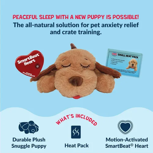 Miniatura 4 de Snuggle Puppy Junior - Juguete para cachorros de razas pequeñas, juguete de peluche más pequeño con pulso de sensación real, diseñado