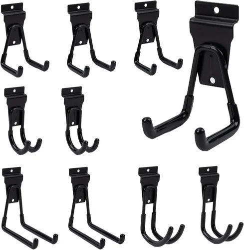 Miniatura 20 de Slatwall Panel organizador de garaje resistente montado en la pared, paneles de listones de PVC, sistema de almacenamiento para el hogar, Gris