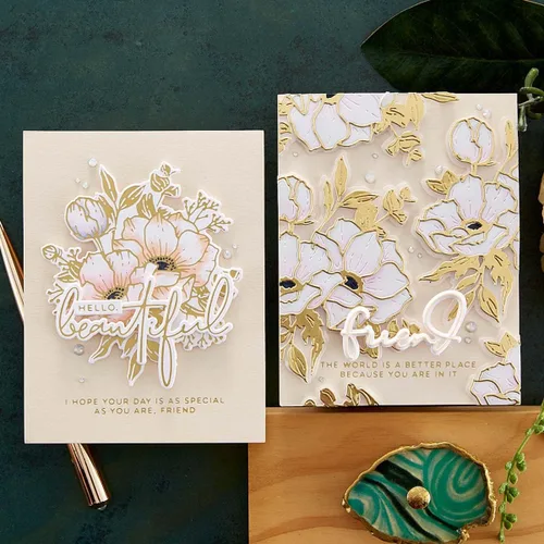 Miniatura 7 de SPELLBINDERS PAPERCRAFTS, INC Spellbinders Etched Dies por Yana Smakula-Wonderful Script-Anemone Blooms, gris