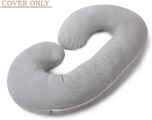 Miniatura 4 de INSEN Funda de almohada corporal de embarazo, funda de almohada de cuerpo completo en forma de C para mujeres embarazadas (jersey gris)