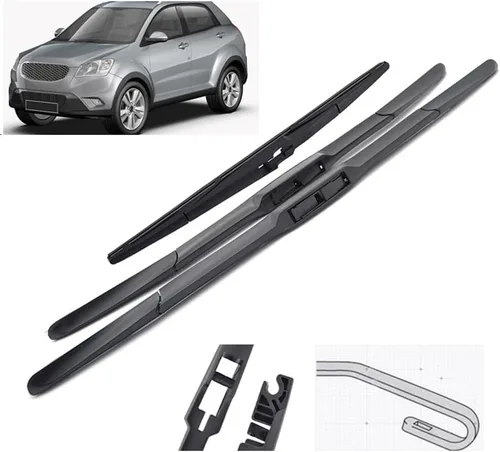 Juego de limpiaparabrisas delantero y trasero compatible con SsangYong New Actyon Korando C 10-19 parabrisas ventana de 24 pulgadas, 16 pulgadas, 14