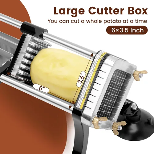 Miniatura 4 de BIEAMA Cortador comercial de papas fritas con cuchillas de acero inoxidable de 1/4 ", 3/8", 1/2 ", cortador de papas fritas para papas y zanahorias