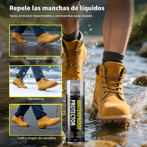 Miniatura 6 de Spray Protector de Zapatos: Spray Impermeable para Manchas de Lluvia y Suciedad, Protección Nano para Zapatillas, Gamuza, Cuero, Botas, Sombrero