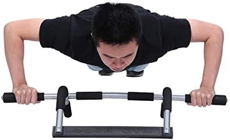 Barra de dominadas para puerta de fitness, equipo de gimnasio portátil para interiores, multiagarre fuerte para puerta | Barra de dominadas para