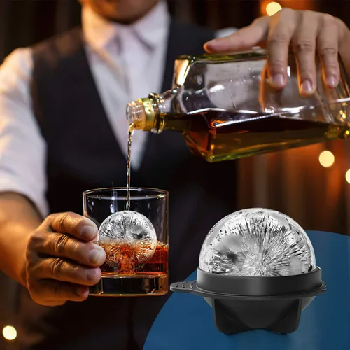 Miniatura 6 de Moldes para cubitos de hielo Bourbon – Juego de moldes redondos para cubitos de hielo de 4 a 2.5 pulgadas – Sellado apretado, a prueba de fugas