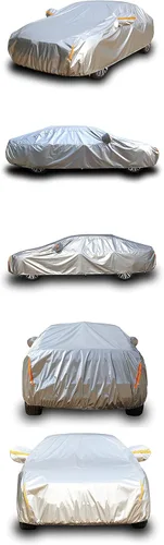 Miniatura 8 de Tecoom Funda resistente de múltiples capas para automóvil, para todo tipo de clima, impermeable, resistente al viento, reflectante, nieve, sol