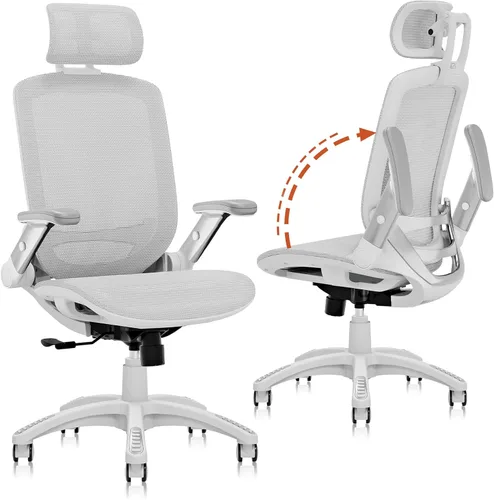 Miniatura 20 de GABRYLLY Silla de Oficina Ergonómica, Silla de Escritorio de Respaldo Alto para el Hogar con Reposacabezas, Brazos Abatibles, Bloqueo de Inclinación