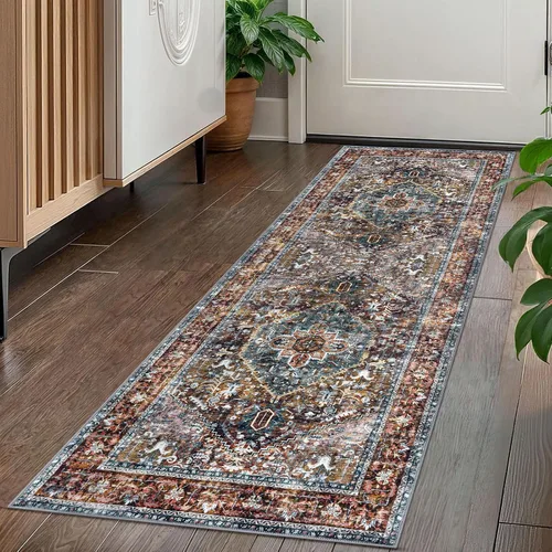Miniatura 44 de KOZYFLY Alfombra Pequeña de Área 2x3 Pies Alfombras para Entrada Lavable Boho Alfombra de Entrada Antideslizante Tapete de Puerta Interior Entrada