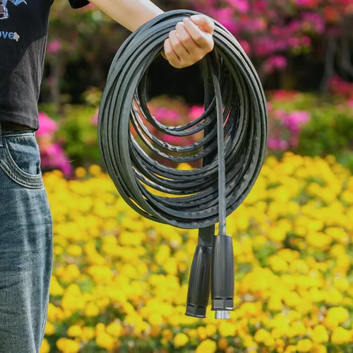 Miniatura 5 de LINEX Manguera de jardín ligera de 25 pies, ultra flexible, sin torceduras, para manguera de agua al aire libre, no expandible, resistente a