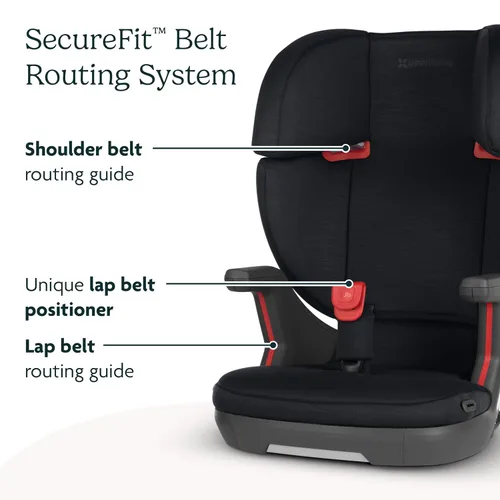 Miniatura 5 de UPPAbaby Alta V2 Asiento elevador de respaldo alto/siete posiciones, reposacabezas de apoyo activo para niños en crecimiento/guía de cinturón Negro