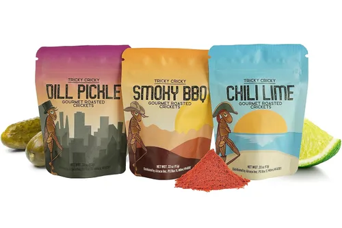 Miniatura 5 de Tricky Cricky Bocadillos Comestibles de Grillo con Sabor para Humanos – Cultivados en Estados Unidos – Snacks Gourmet Únicos y Saludables