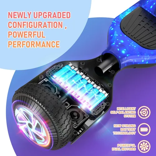 Miniatura 4 de LIEAGLE Scooter, Self Balancing Scooter with Bluetooth Speaker LED Lights Wheels,Dual 300w Motors, 7.5 mph Max Speed & 8.5 Miles Max Range, for A02