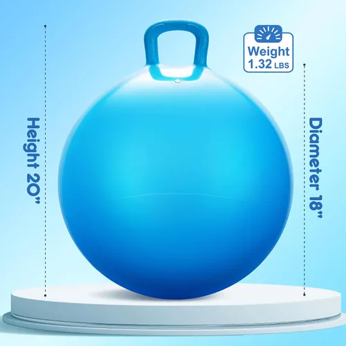 Miniatura 3 de PlayZap Pelotas Saltarinas para Niños de 3-8 Años, Pelota Rebotante de 18 Pulgadas con Asa, Saltarina Inflable de 18", Juguetes de Salto de 45cm