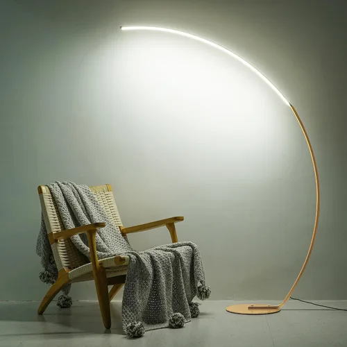 Miniatura 10 de NUÜR Moderna lámpara de pie LED de 5 anillos, lámpara de pie circular artística de 43.3 pulgadas, luz de acento escultural regulable sin escalones