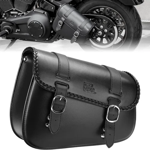 Bolsa de brazo oscilante KEMIMOTO para motocicleta de 10L, bolsas laterales izquierdas, bolsas de brazo oscilante con cuero sintético, compatibles