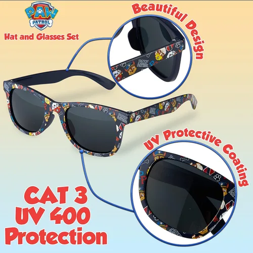 Miniatura 3 de Paw Patrol Gorra de béisbol y gafas de sol para niños, sombrero de sol para niños y gafas de sol UV400 para niños