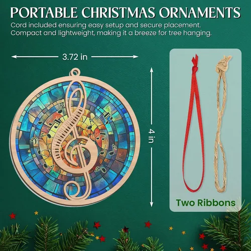 Miniatura 8 de GEEMBI Regalos de Navidad para profesores de música para hombres y mujeres, adornos de Navidad para atrapasoles 2025, regalos de cumpleaños