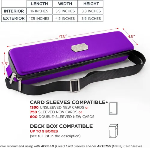 Miniatura 5 de Quiver Time Funda púrpura para transportar cartas Quiver - Caja de almacenamiento para mazos de cartas TCG, bolsa para cartas de juego MTG