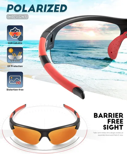Miniatura 4 de ANYLUV Gafas de sol deportivas para hombres y mujeres, gafas de sol polarizadas ligeras mejoradas para hombre, protección UV para exteriores