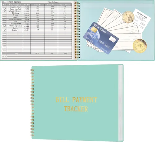 Miniatura 9 de HAUTOCO Cuaderno Rastreador de Facturas Organizador Mensual de Pagos de Facturas para Presupuesto Personal y Finanzas del Hogar con 2 Bolsillos