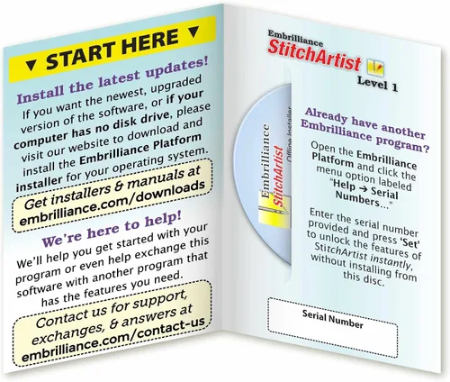 Miniatura 2 de Embrilliance StitchArtist Nivel 1, software de bordado digitalizado para Mac y PC