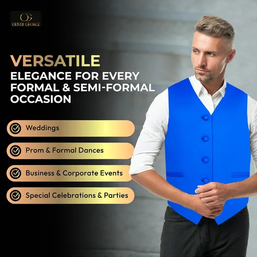 Miniatura 4 de Conjunto de chaleco formal sólido para hombre, esmoquin, chaleco y pajarita para traje o esmoquin