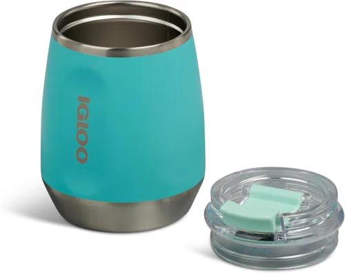 Miniatura 2 de Igloo Vaso de vino de 10 onzas Vasos de acero inoxidable Verde azulado laguna