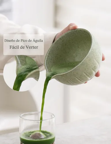 Miniatura 5 de TANG PIN Juego de matcha – Tazón de matcha con boquilla y batidor, 15 onzas, cuchara de matcha Soporte para batidor de Matcha (soporte Chasen)