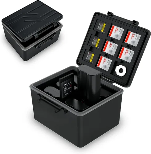 Miniatura 11 de JJC Organizador portátil de baterías de cámara para 2 x Canon LP-E17 LP-E12 Nikon EN-EL25 EN-EL14A Sony NP-FZ100 FW50 Fuji NP-W235 NP-W126 Batería