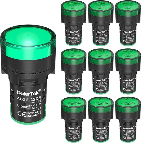 Miniatura 8 de DaierTek Luz Indicadora LED 12V LED Roja 6MM Metálica Impermeable Luz Indicadora de 12 Voltios Luz Piloto de Cabeza Plana de 1/4" Montaje en Panel
