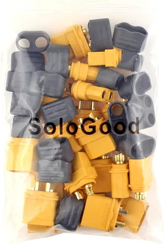 Miniatura 6 de SoloGood Amass - 10 pares de conectores de bala XT60H actualizado de XT60 funda hembra y macho chapado en oro para piezas RC