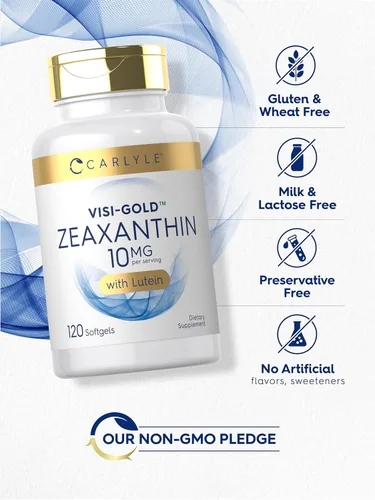 Miniatura 5 de Carlyle Zeaxantina 10 mg 120 cápsulas blandas Apoyo para la salud ocular con luteína Suplemento sin OMG, sin gluten