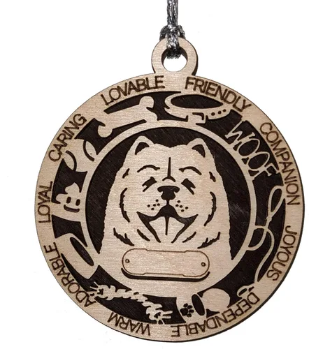 Miniatura 36 de Adorno de Navidad personalizado de madera para perro de 3 pulgadas, nombre y texto personalizables, hecho a mano en Estados Unidos, diseño de corte