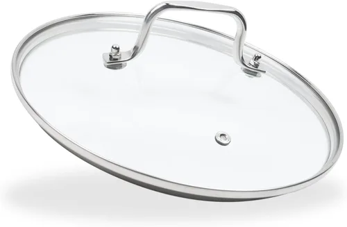 Miniatura 13 de Tapa de olla de vidrio transparente de 8 pulgadas para funda de repuesto para sartén Con mango de puente de arco de acero inoxidable plateado