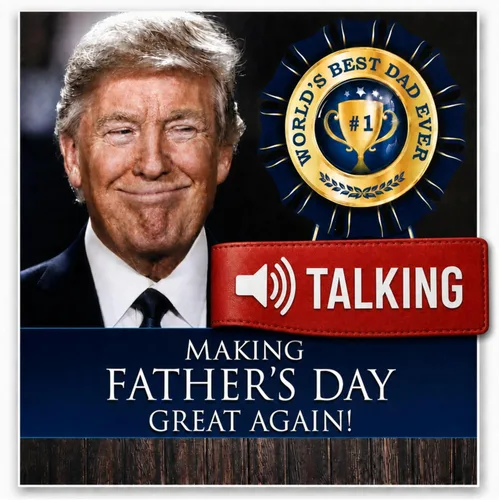 Tarjeta con sonido para el día del padre de Donald Trump con sonido – Escucha la voz real de Trump, divertida tarjeta del día del padre para papá de