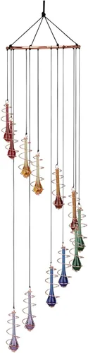 Miniatura 7 de Red Carpet Studios Windchimes - Campanilla de viento móvil en espiral de mariposa, 30 pulgadas de largo, color azul