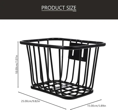 Miniatura 3 de Cesta de manillar de bicicleta para niños, cesta de bicicleta de hierro desmontable con diseño hueco para niños, fácil instalación
