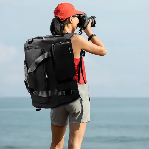 Miniatura 9 de Eslcorri Bolsa de deporte para mujeres y hombres, mochila deportiva con compartimento para zapatos y húmedos, bolsa de fin de semana para yoga