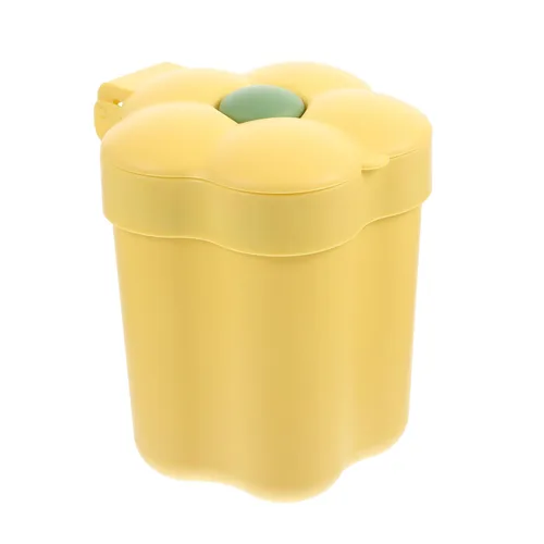 Miniatura 10 de Cabilock Mini basurero de escritorio con tapa en forma de flor, cubo de basura pequeño para oficina, dormitorio, organización de mesa
