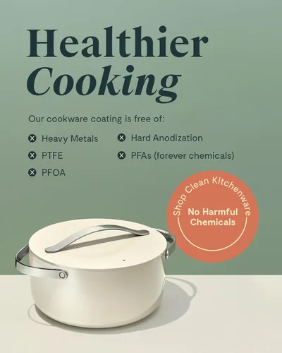 Miniatura 3 de Caraway Olla de cerámica antiadherente para horno holandés con tapa (6.5 cuartos de galón, 10.5 pulgadas), no tóxica, sin PTFE ni PFOA, apta