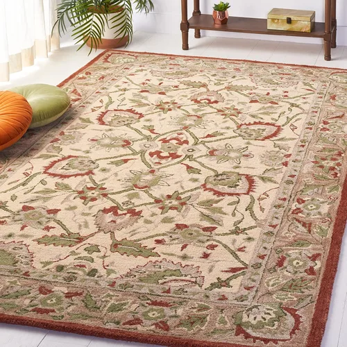 Miniatura 11 de SAFAVIEH Antiquity Collection - Alfombra decorativa de 3 x 5 pies, color marfil y beige, hecha a mano, lana tradicional, ideal para zonas de alto
