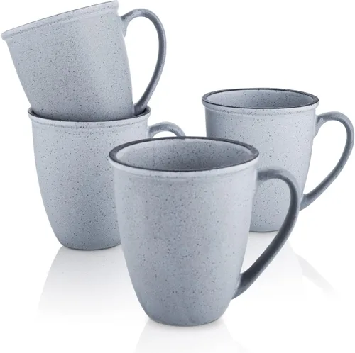 Miniatura 4 de Stone Lain Juego de platos de gres, 4 tazas, Tina - Azul y gris
