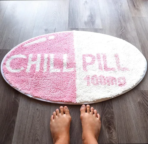 Miniatura 9 de Evovee Alfombra de baño con pastillas, divertida y divertida, bonita decoración de baño, alfombra de ducha para dormitorio, estética, divertida