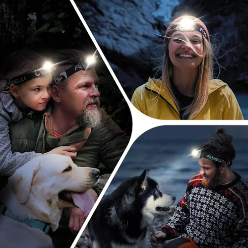 Miniatura 6 de Foxelli Linterna de Cabeza LED para Adultos y Niños, para Correr, Acampar, Hacer Senderismo, Faro de Cabeza con Luz Blanca y Roja, Diadema Cómoda
